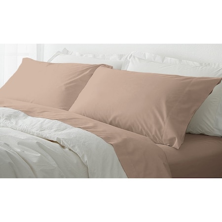 Hotel Peninsula Wrinkle Resistant Solid Sheet Set, Cream, Queen 670207